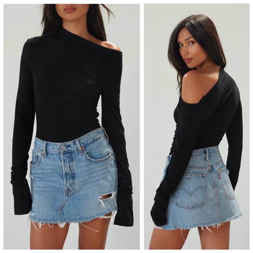 Black Off-Shoulder Bodysuit
